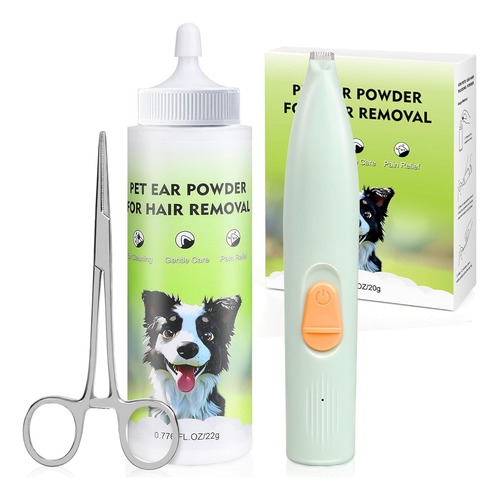 Kit De Limpiador De Oídos Para Perros Con Polvo