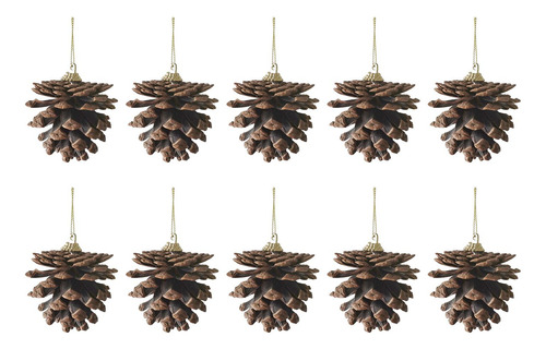 2 X 10x Decoraciones Colgantes De Conos De Pino Navideños