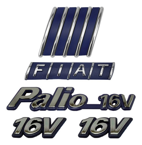 Emblemas Palio 16v Fiat Mala Capô E 16v Laterais 1996 A 2001