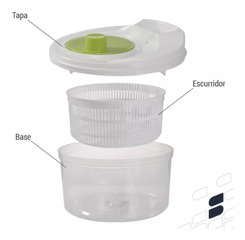 Secador Centrifugador Escurridor Lechuga Verduras Plástico