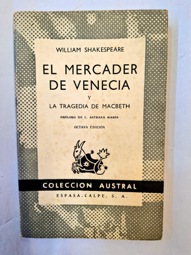 El Mercader De Venecia. Macbeth. Shakespeare 