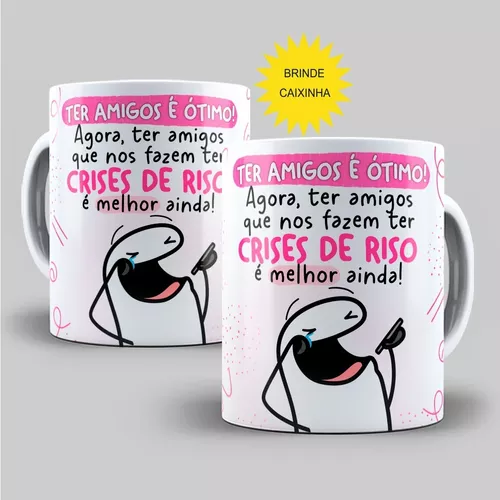 Caneca De Aniversario Flork Meme 325 Ml De Porcelana Com Caixinha