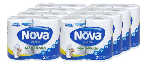 Toalla Nova Ultra Mega Rollo 26mts X 16 Rollos (40684)