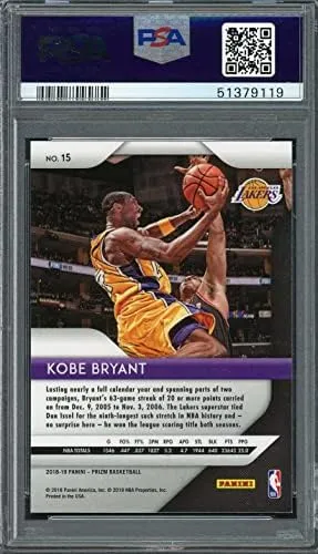 Kobe Bryant 2018 Panini Prizm Tarjeta De Baloncesto 15 Grado