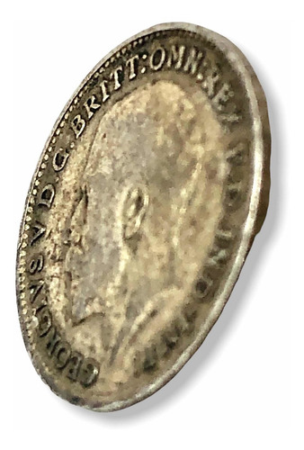 Moneda Plata Gran Bretaña 3 Pences L 0.500 Año 1915 George V (Usado)
