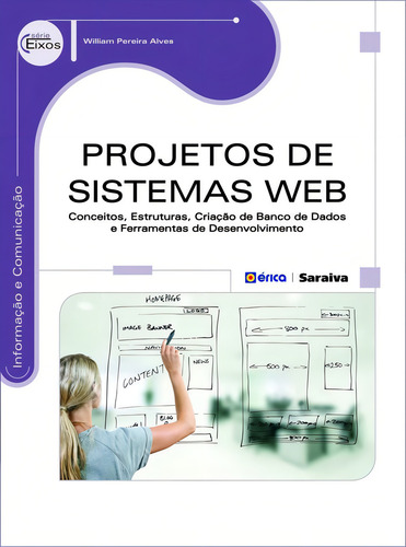 Projetos de sistemas Web: Conceitos, estruturas, criação de banco de dados e ferramentas de desenvolvimento, de Alves, William Pereira. Série Eixos: Informação e comunicação (1), vol. 1. Editorial Editora Érica, capa mole em português, 2015