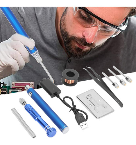 Cargador De Interfaz Usb, Soldador, Azul, Portátil