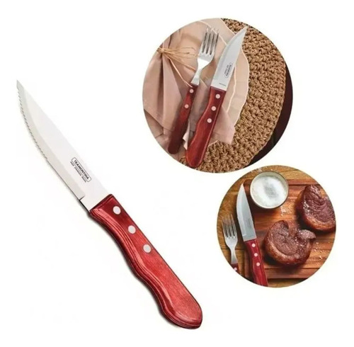 Cuchillo De Asado Polywood Jumbo 25 Cm Tramontina X Unidad