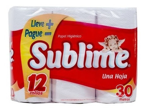 Papel Higienico Sublime 4 Paquetes De 12 Rollos - 1 Funda