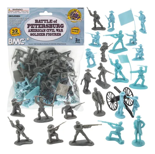 comprar Bmc Civil War Plasticmen - 32 Figuras De Soldado De La Bata. Color Azul Polvo\u002Fgris Oscuro