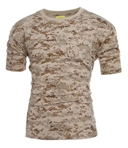 Camiseta Masculina De Camuflagem Militar Tática De Algodão R