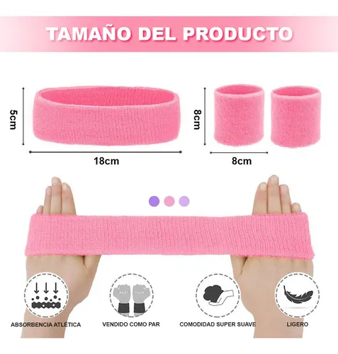 ** Deportiva Banda Cabeza Sudor Diadema Muñequera Elástica