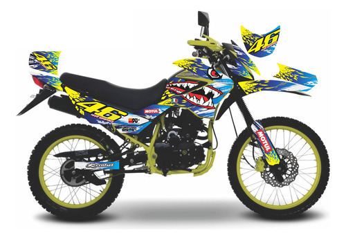 Calcomania Stickers Para Moto Dm 200 Italika Amarilla Jgl Xp