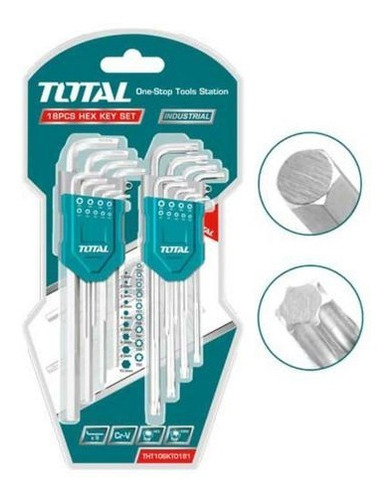 Set 18 Llaves Allen Hexagonal Y Torx. Total - Ynter Industri