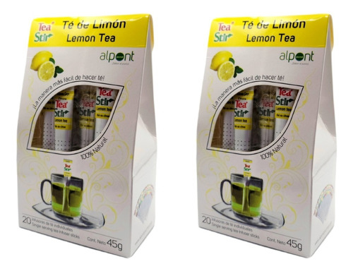 Alpont Tea Stir Té De Limón 20 Piezas 2 Paquetes