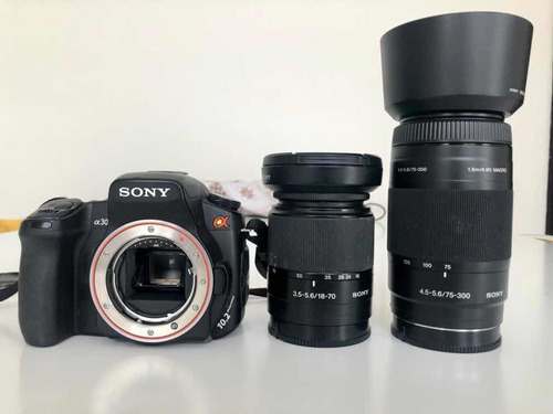 Câmera Sony A300 Com Duas Lentes: 18-70 E 75-300