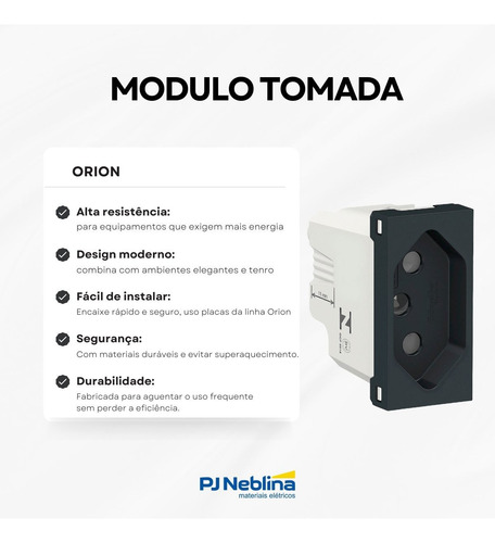 Schneider Tomada 2p+t 20a Grafite 250v Módulo Orion