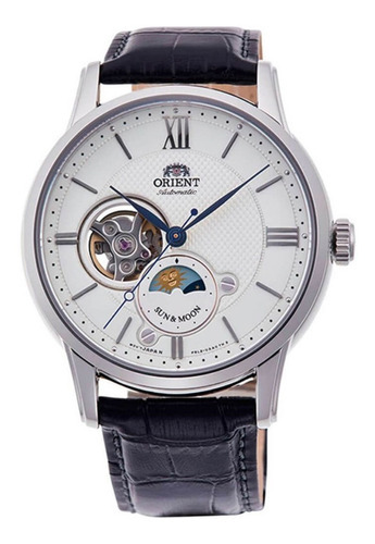 Reloj Orient Mecánico Clásico Ra-as0011s10b E-watch Color De La Correa Negro Color Del Fondo Blanco