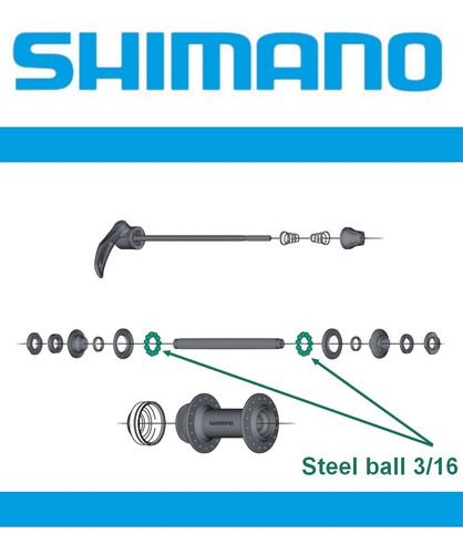 Imagen 4 de 8 de Bolillas 3/16 Acero Recambio Para Mantenimiento Maza Shimano