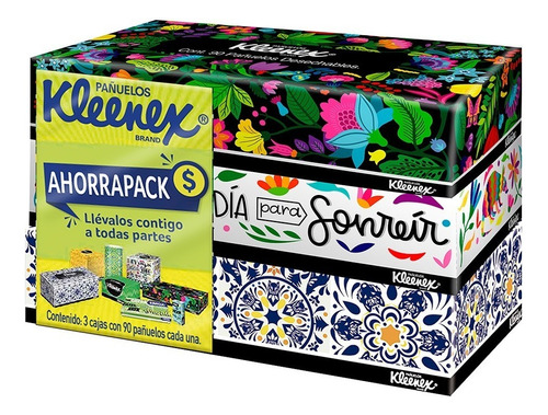 Kleenex pañuelos faciales desechables 3 cajas de 90