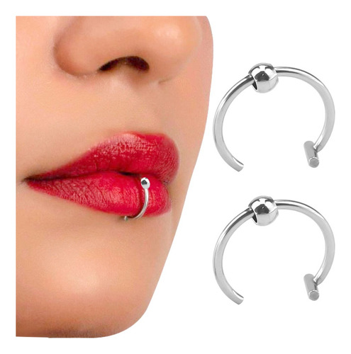 Piercing Falso Labio Joya Presion Aro Sin Perforacion Aretes