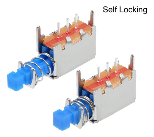 Interruptor De Botón Uxcell Push Spst 3 Pin 1 Posición Azul