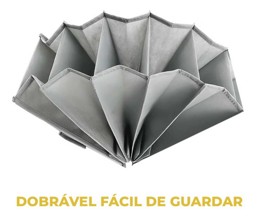 Organizador Vertical Multiuso Compacto Dobrável 5 Nichos Cor Cinza