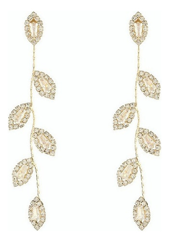 Lusix Pendientes Colgantes Con Forma De Hoja Dorada, Estilo
