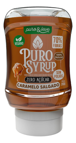 Puro Syrup Calda Maple Sabor Caramelo Salgado Zero Açúcar