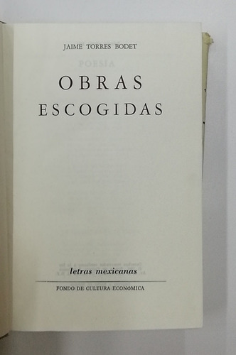 Obras Escogidas Jaime Torres Bodet (Usado)