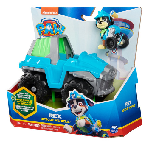 Paw Patrol Vehiculo Basico Rex Azul Con Negro