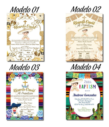 50 Invitaciones+50pases Bautizo Niño Angelito