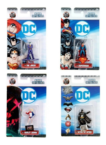 Dc Justice League Colección 4pz Nano Metalfigs Jada Toys