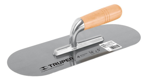 Imagen 2 de 5 de Llana Mango Madera Canto Redondo 4 Remaches 14' Truper 12397