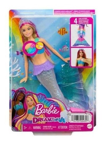 Boneca Sereia Luzes E Brilhos Barbie Fantasia 