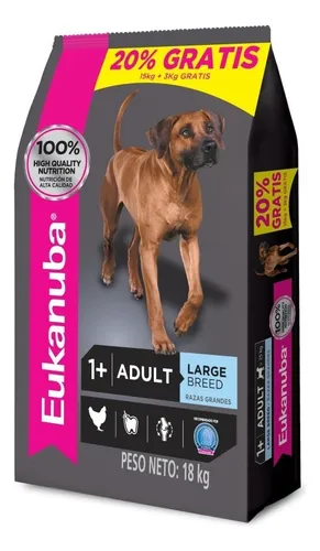 Alimento Eukanuba Adult para perro adulto de raza grande sabor mix en bolsa de 18kg