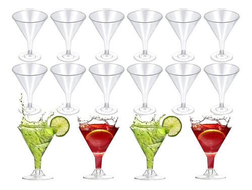 Copas Cóctel Margarita  Martini Acrílico Desechable X25 Und