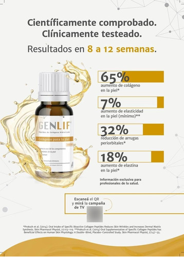 Imagen 2 de 2 de Genlif Colágeno Bebible 20 Dosis