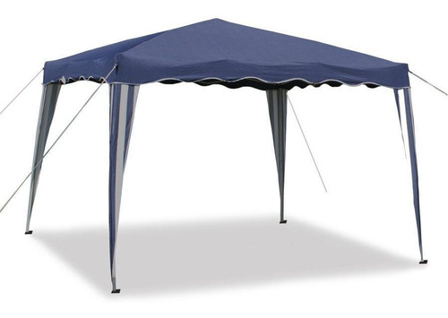 Tenda Gazebo Cobertura Azul Armação De Aço Poliéster