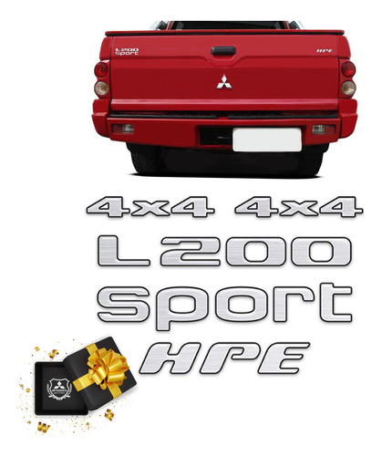 Kit Adesivos Resinado Escovado Sport Hpe 4x4 Mitsubishi L200