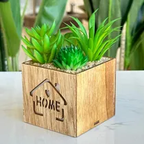 Comprar Planta Suculenta Artificial Maceta Madera Al 7cm X An 7cm