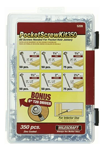 Milescraft Pocketscrewkit350 Tornillos Varias Medidas