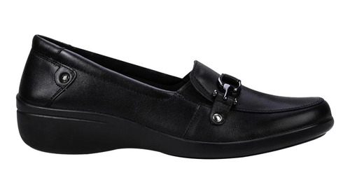 Zapato Flexi Loafer Negro Para Mujer Con Herraje