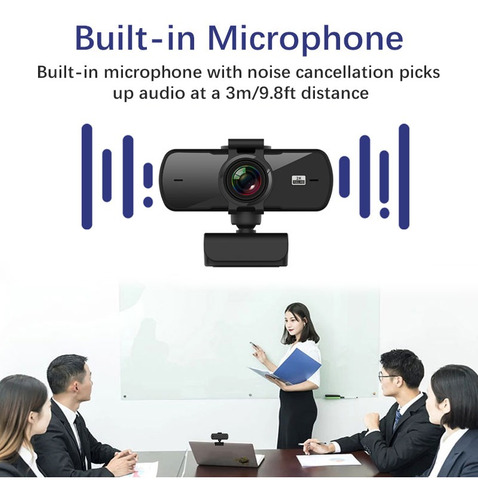 Webcam 2k Full Hd 1080p Web Camera Autofocus Com Microfone