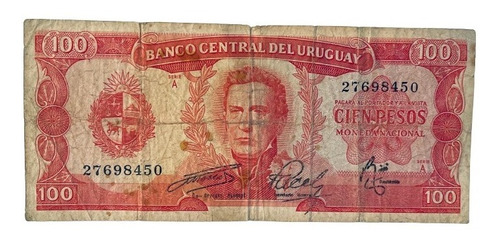 Billete 100 Pesos Moneda Nacional De Uruguay 1994 !