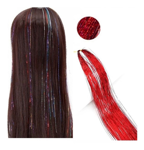 Hilos De Oropel Metalicos Cabello Elegi Tu Color Holografico