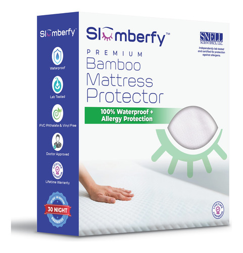 Slumberfy - Protector De Colchon De Bambu Hipoalergenico, Te