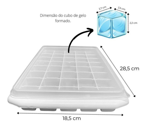 Forma De Gelo Com Tampa Sem Bpa - 12 Unidades Cor Branco