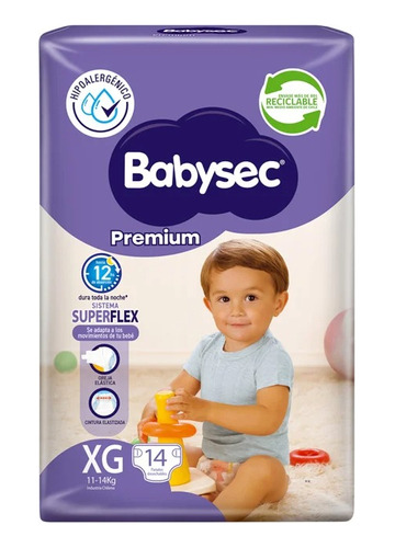 Pañales Babysec Premium Elige La Talla Pack X4 Paquetes