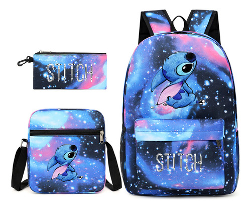 Mochila Disney Cartoon Stitch, Bolsa Para Bolígrafos